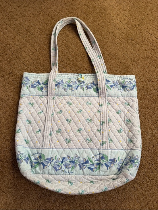 Vera Bradley Handbags - Vintage Vera Bradley Light Blue Floral Shoulder Tote Bag Retired Pattern Y2K